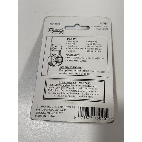 Lot of 2 MASTER LOCK 22D + Guard Locker COMBINATION 1504 NOS - Picture 5 of 11